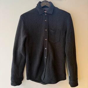 Huckberry Textured Dark Grey Bubble Knit Shirt